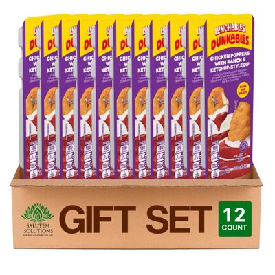 Salutem Vita Chicken Poppers with Ketchup and Ranch, Snack Gift Set, 2.9 oz Pack of 12