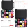 20 Compartment UV Protected Large Black Pill Case with Airtight Seal, Spill Proof, Silicone Gasket Waterproof Med Box with Medication Map (Black, 2 Pack) view 1