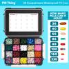 20 Compartment UV Protected Large Black Pill Case with Airtight Seal, Spill Proof, Silicone Gasket Waterproof Med Box with Medication Map (Black, 2 Pack) view 3