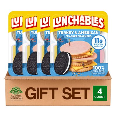 Salutem Vita Turkey & American Cheese Snack Pack, 3.2 oz, Gift Set Pack of 4
