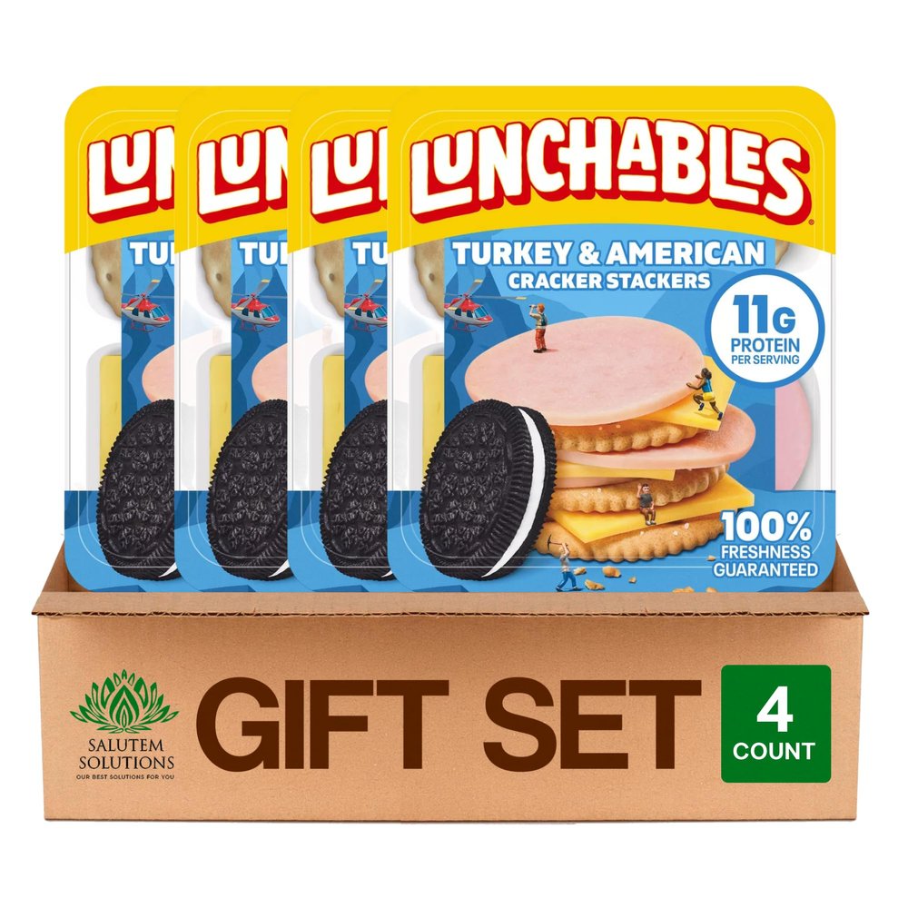 Salutem Vita Turkey & American Cheese Snack Pack, 3.2 oz, Gift Set Pack of 4