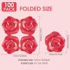 100 Pack Rose Flower Cocktail Napkins, 2-Ply Floral Paper Napkins Disposable Decoupage Luncheon Dinner Napkins for Tea Party Wedding Birthday Hotel Restaurant Folded 6.1 x 6.1 Inches view 3