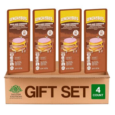 Salutem Vita Ham, Cheddar, and Crackers Snack Pack, 1.9 oz, Gift Set Pack of 4
