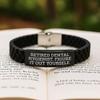 Dental Hygienist Gifts from Friends - Inspirational Quote Graduation Unique Gifts for Women, Glide lock Clasp Bracelet, 'Retired Dental Hygienist. Figure It Out Yourself.' view 2