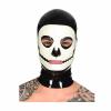 Latex Hood Mask Rubber Skull Mask Halloween Party Costumes (Black and White, XXL) view 1