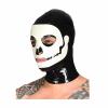 Latex Hood Mask Rubber Skull Mask Halloween Party Costumes (Black and White, XXL) view 2