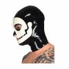 Latex Hood Mask Rubber Skull Mask Halloween Party Costumes (Black and White, XXL) view 3