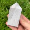 120g White Mexican Crazy Lace Agate Obelisk - Sacred Energy Tower with Hypnotic Patterns, Crystal Grid Amplifier & Luxury Altar Decor view 2