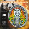 10 Year Panda Skull Sunflower Sobriety Coin Burning Brighter NA Medallion Spiritual Token for Recovery & Clean Time NA AA Chips Gift for Men & Women view 4