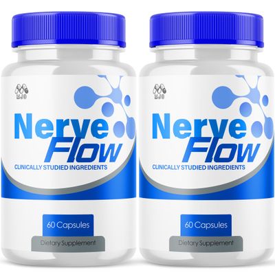 (2 Pack) Nerve Flow Capsules, Official NerveFlow Nerve Support Pills with All Natural Ingredients, Max Strength Nerve-Flow Sciatic Support Supplement Advanced Vitamins for Women & Men (120 Capsules)