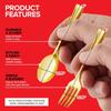 3840 Pack Gold Plastic Mini Spoons and Forks (4 Inch) 1920 Disposable Tasting Spoons & 1920 Appetizer Forks, Mini Utensils for Desserts, Food Samples, Appetizers & Charcuterie Boards view 3
