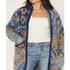 Shyanne Women's Women'S Southwestern Print Eyelash Yarn Duster - SWFA25SW1-NVY Medium US view 3