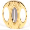 RUIXI Golden Checked Double Blades Stainless Steel Cigar Cutter view 4