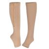2pcs Zippered Compression Socks Support Knee High Stockings Elastic 20-30mmhg Open Toe Leg Support Stocking Compression Socks for Circulation for Running Sports Fitness Hiking view 1
