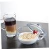ELAYARD 1 Set Portable Oatmeal Cup with Lid Multi Purpose Breakfast Storage Mug for Home Use Glass Design for Tea Soda and Cocktails Stylish and Functional view 4