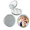 10pcs Sublimation Blank Pill Box Metal Mirror Round 7 Compartment Medicine Pill Case One Week,DIY Heat Transfer Print Portable Pocket or Purse Pill Box Medicine Vitamin Organizer view 1