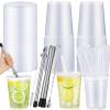 LemonRoad 24 Set Lemonade Stand Supplies Lemonade Stand Kits Include 24 Pcs 32oz Plastic Cups with Lid and Straw, Straw Puncher for Plastic Lids, Muddler, Mixing Spoon, Cleaning Brush for Summer Party view 1