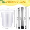 LemonRoad 24 Set Lemonade Stand Supplies Lemonade Stand Kits Include 24 Pcs 32oz Plastic Cups with Lid and Straw, Straw Puncher for Plastic Lids, Muddler, Mixing Spoon, Cleaning Brush for Summer Party view 2