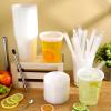 LemonRoad 24 Set Lemonade Stand Supplies Lemonade Stand Kits Include 24 Pcs 32oz Plastic Cups with Lid and Straw, Straw Puncher for Plastic Lids, Muddler, Mixing Spoon, Cleaning Brush for Summer Party view 4