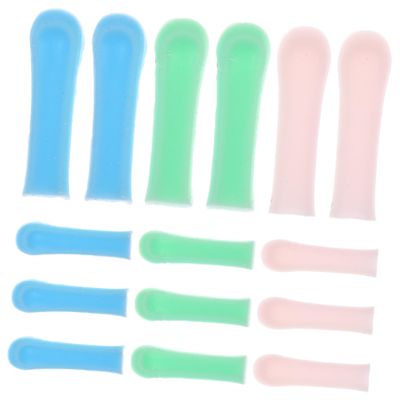 LRXIYODE 15pcs Replacement Ear Spoon Sleeves Visual Ear Wax Picker Covers for Gentle Cleaning Soft Design Blue Green Pink for Adults