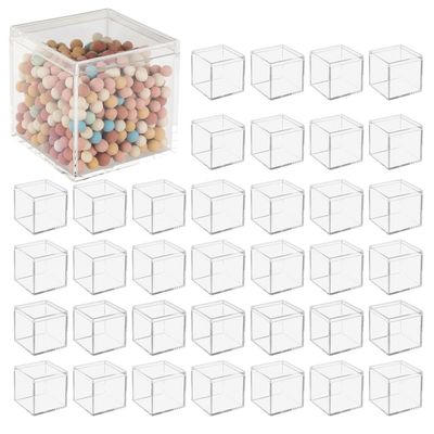 36 Clear Acrylic Mini Square Boxes, Storage & Display Organizers For, Jewelry, Snacks, And Small Items
