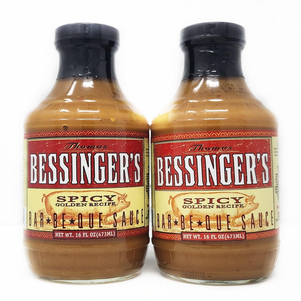 2 Pack of Southern Style Bessingers South Carolina Barbeuce Sauce 19oz Bottles (Spicy Golden Recipe)