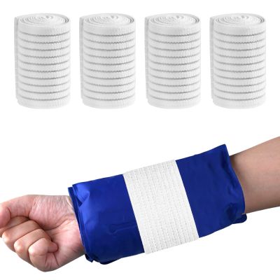4-Pack Ice Pack Strap,Resuable,Stretchable- 35.5"x3" Adjustable Hook and Loop Elastic Holder & Extender Belt for Secure Ice Pack Wrap,White