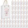 Fulmoon 50pcs Thank You Gifts Bags Employee Appreciation Pape Bags Bulk 5.9 x 3.1 x 8.3'' Inspirational May You Be Proud Gift Sack with Handle for Coworkers Teacher Valentine's Day(Rose Gold) view 1