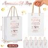 Fulmoon 50pcs Thank You Gifts Bags Employee Appreciation Pape Bags Bulk 5.9 x 3.1 x 8.3'' Inspirational May You Be Proud Gift Sack with Handle for Coworkers Teacher Valentine's Day(Rose Gold) view 2