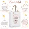 Fulmoon 50pcs Thank You Gifts Bags Employee Appreciation Pape Bags Bulk 5.9 x 3.1 x 8.3'' Inspirational May You Be Proud Gift Sack with Handle for Coworkers Teacher Valentine's Day(Rose Gold) view 4