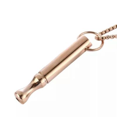 Pendant Necklace Stress Relief Fashion Breathing Relief Whistle-Rose Gold