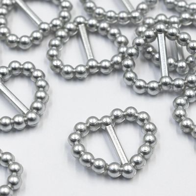 Summer-Ray 200pcs Acrylic Pearl Heart-Shaped Ribbon Sliders 17mm x 15mm Elegant Buckle for Wedding Decor, Gift Wrapping & DIY Crafts (Silver)