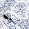 RayofSun Blue Floral Wrapping Paper Roll 17 in x 16.5 ft Mini Roll Vintage Toile Flower Gift Wrap Paper for All Occasion Wedding Birthday Bridal Shower Party Baby Shower Women Men Mother Father view 1