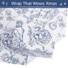 RayofSun Blue Floral Wrapping Paper Roll 17 in x 16.5 ft Mini Roll Vintage Toile Flower Gift Wrap Paper for All Occasion Wedding Birthday Bridal Shower Party Baby Shower Women Men Mother Father view 3