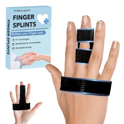 Trigger Finger Splint,Finger Brace,Broken Fingers Straightening,Pain Relief,Arthritis or Support for Fingers,Knuckle Splint Fits Index/Middle/Ring,Adjustable straps for Left or Right Hand (Black)