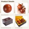 2-Piece Rosewood Hand Fitness Balls, Baoding Balls With Storage Case, Hand Grip & Massager Balls view 2