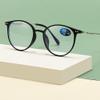 Jingyuton Fashion Myopia Distance Glasses For Men Women Blue Light Blocking Computer Nearsighted Glasses Oval Frame (Black, 4.5, Diopters) view 2