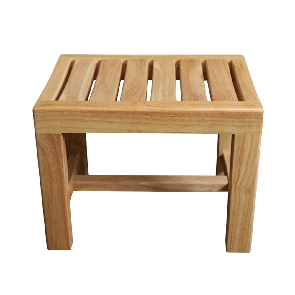 Waterproof Wooden Shower Bench for Elderly | Non-Slip Bath Stool, 250KG Capacity | Durable Spa Seat & Changing Shoes Stool, 422833CM