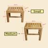 Waterproof Wooden Shower Bench for Elderly | Non-Slip Bath Stool, 250KG Capacity | Durable Spa Seat & Changing Shoes Stool, 422833CM view 2