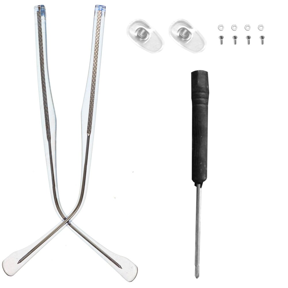 Zerodeko 1 Pair of Eyeglasses Replacement Temples, Universal Glasses Arms Repair Kit, Metal Glasses Legs, Blue, 5.31 Inch