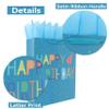 16.5" Extra Large Happy Birthday Gift Bag Set with Handles, Greeting Card, Blue Tissue Papers and Stickers for Boys Teens for Baby Shower, Kid's Birthday Party, Newborn, Cute Design, 1 Pcs view 4