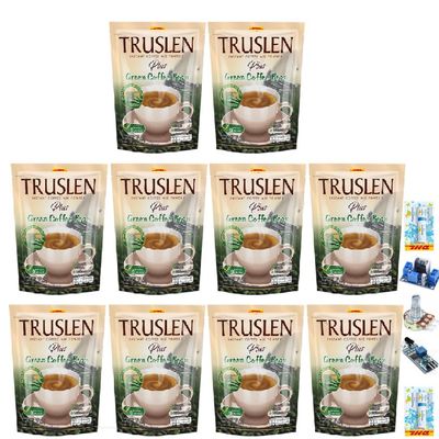 8 Sachets/Pack Truslen Instant Coffee Plus Green Bean Mix Powder Snack 8 in 1 Much Mellow Delicious Intense Good Shape Set 10 C434 By Thaigiftshop [Get Free Tomato Facial Mask]