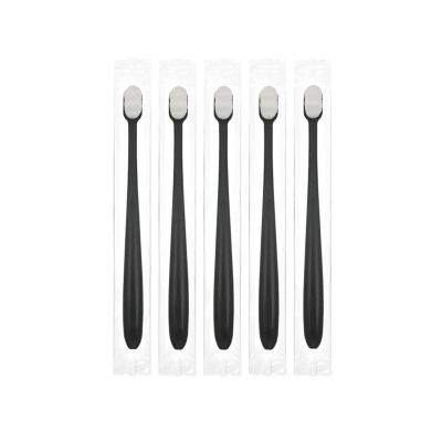 NSKQUFDNFKA Manual Toothbrush 5pcs/Set Toothbrush Bristle Ultrafine Adult Tooth Brush Teeth Deep Cleaning Care Brush Portable Travel Brush(Black 5 Pieces)