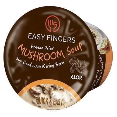 Alor Freeze Dried Mushroom Soup No Preservatives, Additives, or Artificial Ingredients Easy-to-Prepare, Gourmet Soup for Quick Meals, Pasta Sauces, & Gravies, (30 Gram x 8 Pack - Mushroom)