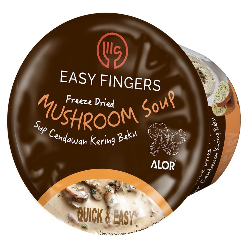 Alor Freeze Dried Mushroom Soup No Preservatives, Additives, or Artificial Ingredients Easy-to-Prepare, Gourmet Soup for Quick Meals, Pasta Sauces, & Gravies, (30 Gram x 8 Pack - Mushroom)