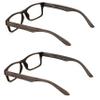 V.W.E. 2 Pairs of Wood Grain Printed Temple Arm Reading Glasses - Spring hinge men women readers (2 Grey, 2.25, x) view 4