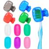 10 Pack Travel Toothbrush Head Covers, Toothbrush Protector Cap Portable Silicone Cover for Household Travel, Camping, Bathroom, School, Business view 1