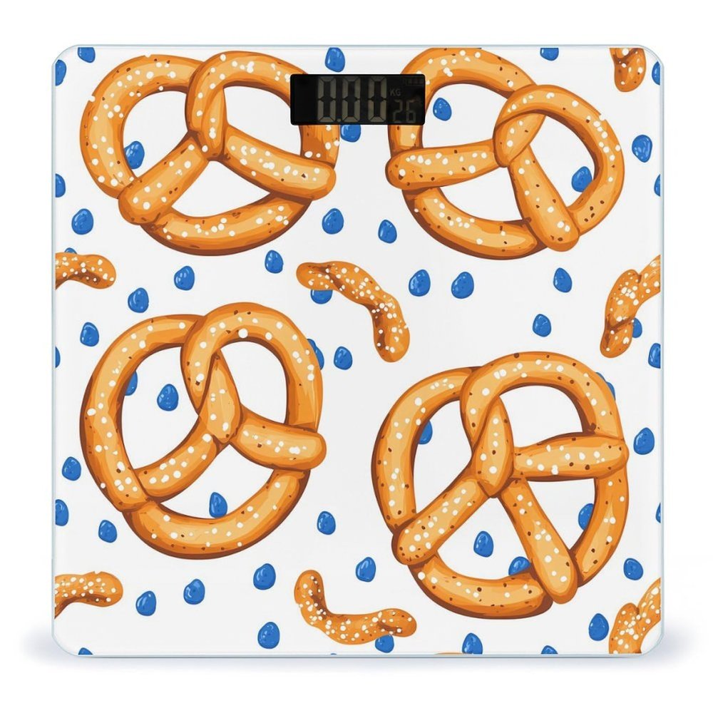 Pretzels Pattern Fashion Digital Bathroom Slim Scale for Body Weight with Easy Read LCD