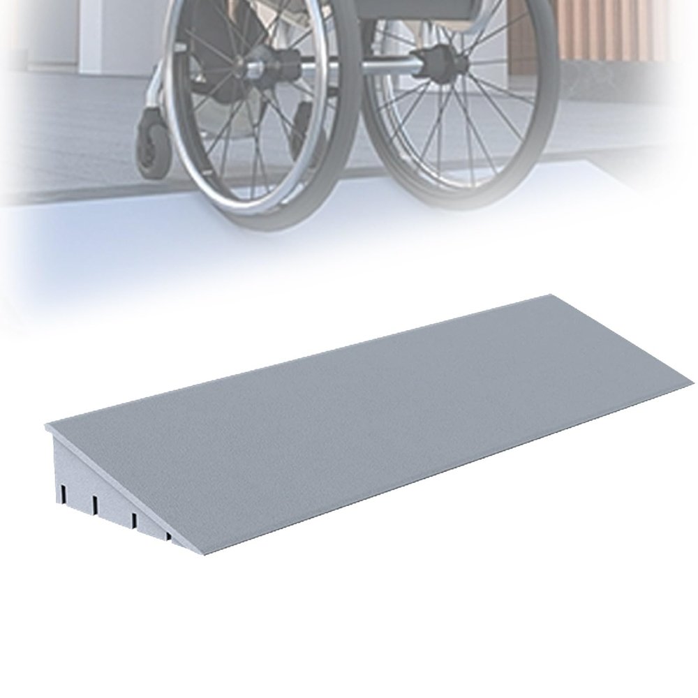 JINGJIAOPLSD Wheelchair Ramp, Threshold Ramps for Doorways Non-Slip, Load Bearing 7700 lbs, for Household Vacuum Cleaner Entrances, Sheds and Stairs(Gray,50x12x4cm)