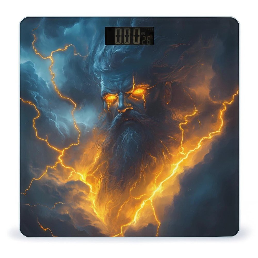 God Hades Greek Mythology Fashion Digital Bathroom Slim Scale for Body Weight with Easy Read LCD
